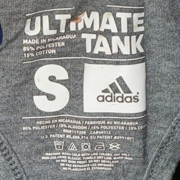 Adidas Climalite Ultimate Tank Scoop Neck Racerback Grey White Floral Tank Top - Picture 3 of 5